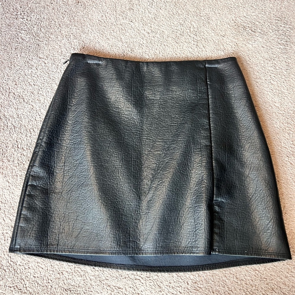 Old Navy Faux Leather Black Mini Skirt